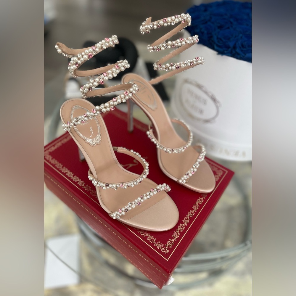 Elegant Pearl Embellished Heels